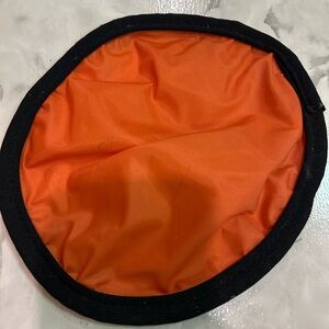 Frisbee Soft Nylon Cloth Travel Beach Dog Orange and Black Vintage 80’s